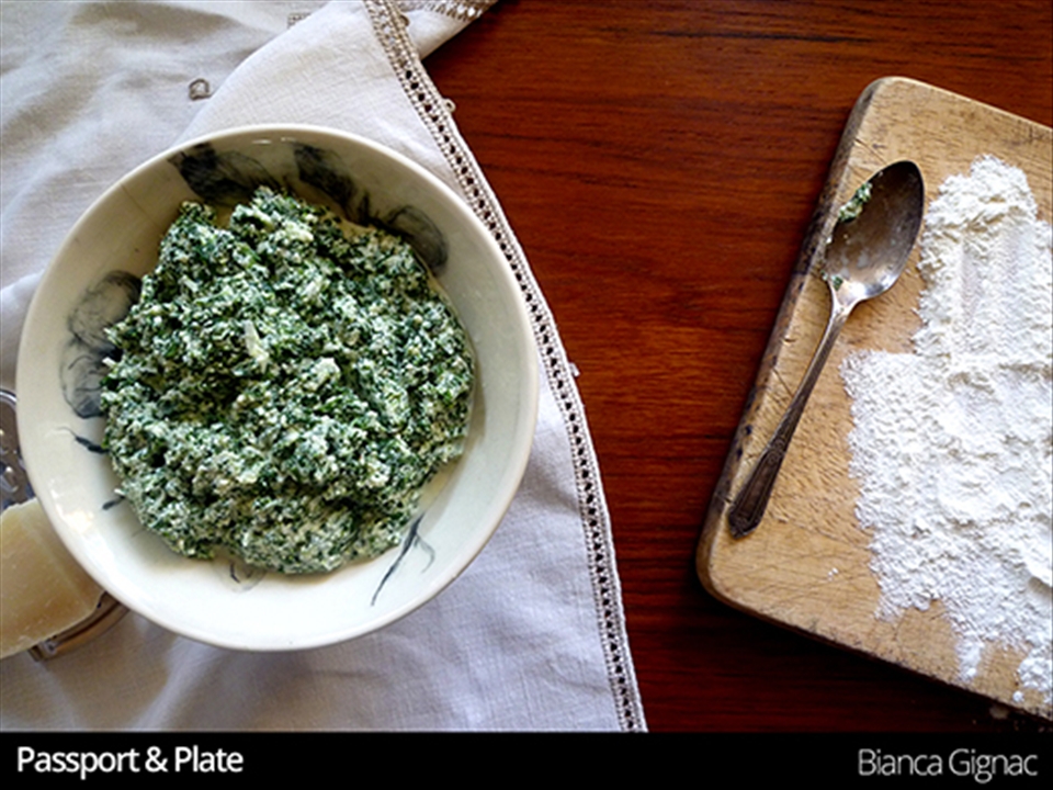 The mixture before you roll it into dumplings.
