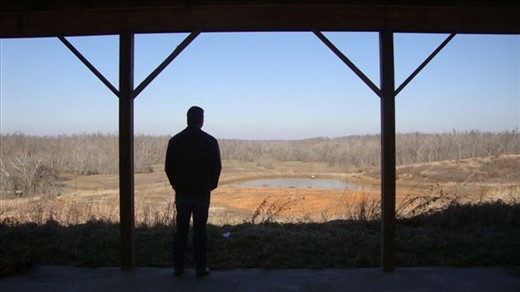 Looking over our land in Lyon Country, KY