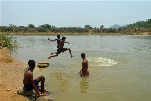 Local boys are enjoying the summer noon.....