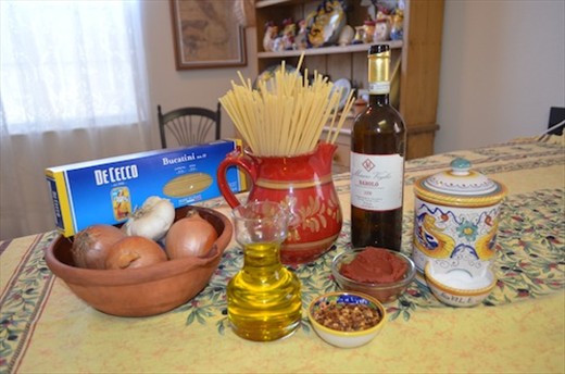 Ingredients for Uncle Dominick's Perciatelli