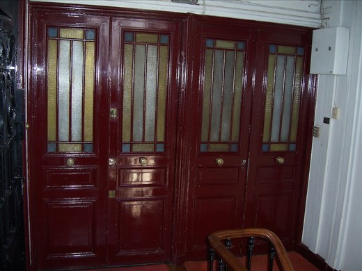 Paris -- interior door to apartment -- left side double door