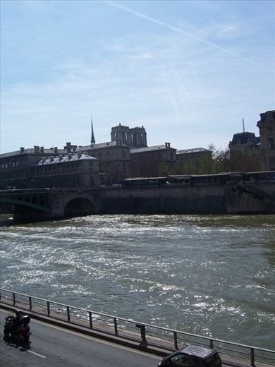 The Seine with towers of Notre Dame in the background