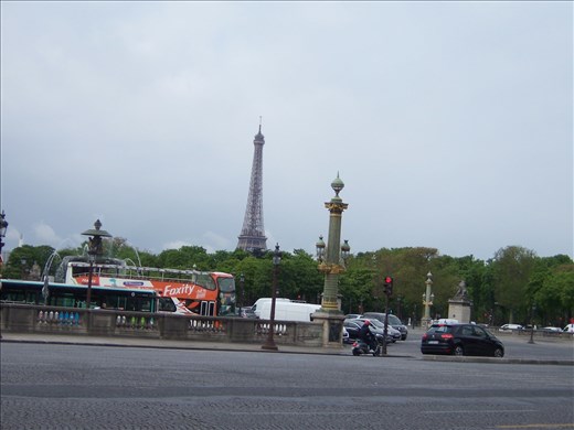Paris -- Place de Concorde from Jardin des Tuileries with Eiffel Tower in background