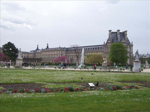 Paris -- Jardin des Tuileies looking at Denon wing of the Louvre