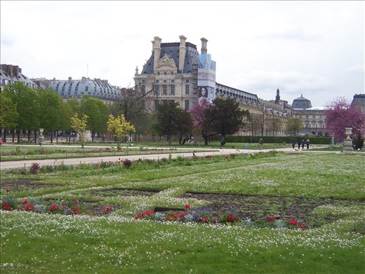 Paris -- Jardin des Tuileies looking at Richlieu wing of the Louvre