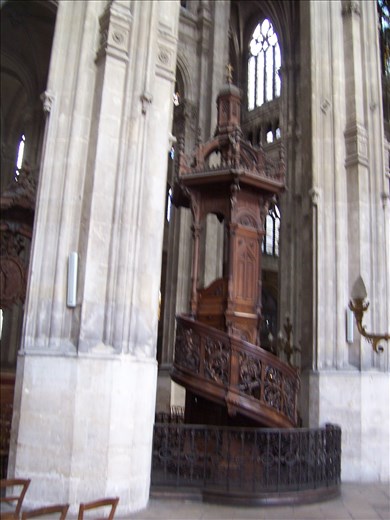 Paris -- Eglise St Eustache -- hand-carved wood pulpit - 20' high