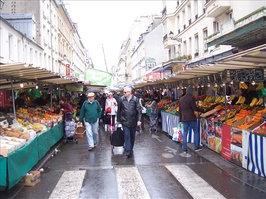 Paris -- Marche d'Aligre farmers'/flea market on a rainy Saturday morning.01