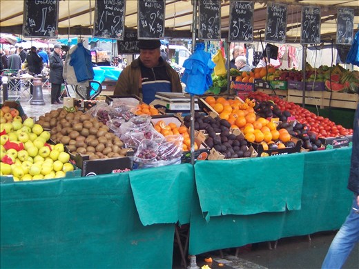 Paris -- Marche d'Aligre farmers'/flea market on a rainy Saturday morning.03