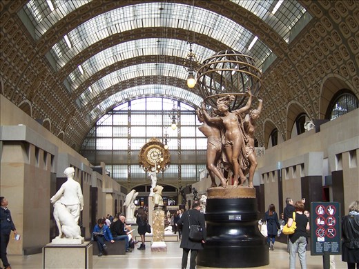 Paris -- Musee d'Orsay -- grand hall -- statue gallery on ground floor