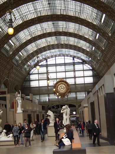 Paris -- Musee d'Orsay -- grand hall -- train station clock in the background