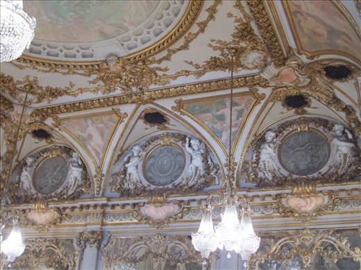 Paris -- Musee d'Orsay -- hotel ballroom exhibit -- walls/ceiling