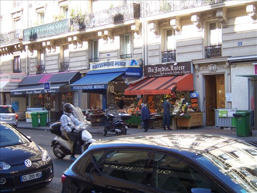 Paris -- street scene near Marche Monge farmers' market -- Latin Quarter