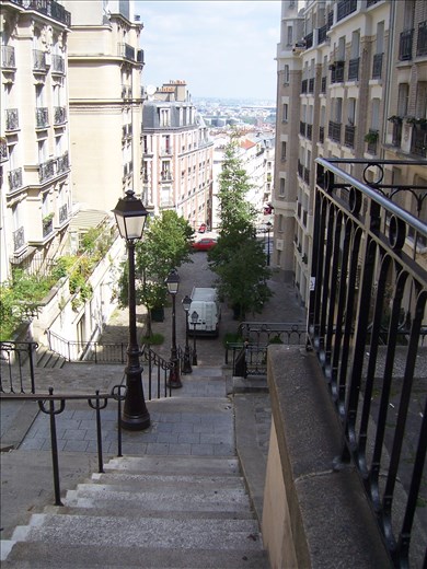 Paris -- Basilique du Sacre Coeur stairs and Paris view
