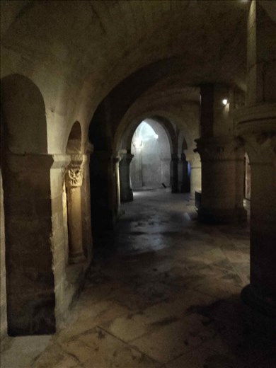 Paris -- Basilique de St Denis -- walkway inside inside crypt