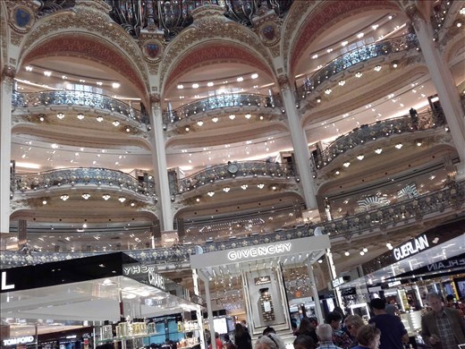 Paris -- Gallerie Lafayette department store interior stained glass dome.02
