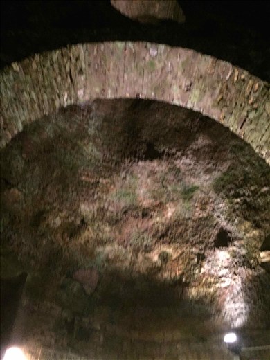 Paris -- Catacombs -- dissolving domed roof of tunnel -- will collapse in future