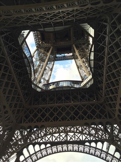 Paris -- Eiffel Tower -- looking up from underneath