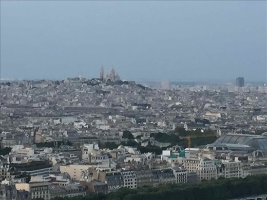 Paris -- Eiffel Tower -- looking north -- Basilique Sacre Couer in background