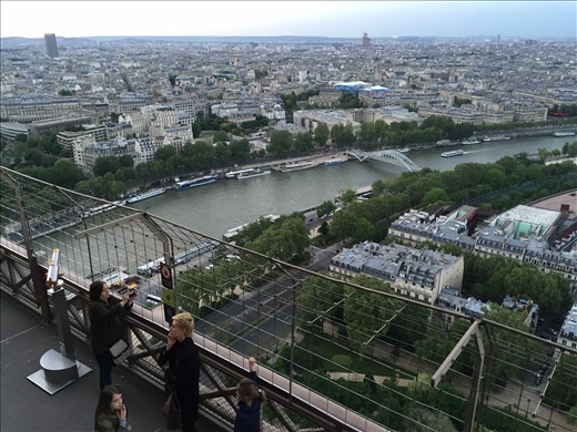 Paris -- Eiffel Tower -- looking northwest across the Seine River