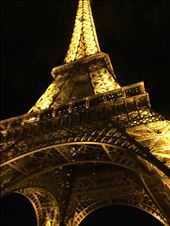 Paris -- Eiffel Tower -- looking up -- lighted tower at night.01: by billh, Views[164]