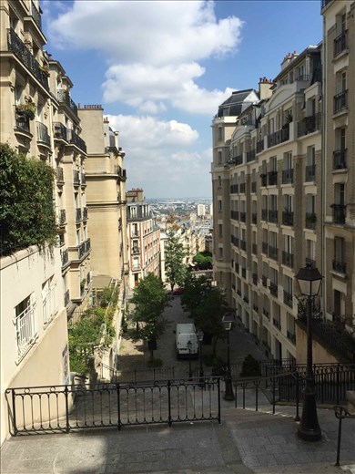 Paris -- Basilique Sacre Coeur -- top of steps -- northern view of Paris