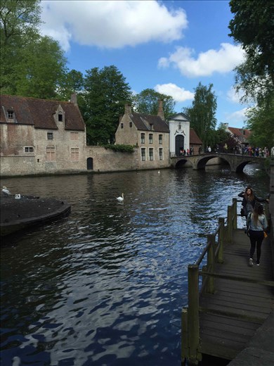 Brugge -- canal/stream that surrounds Brugge running past entry port