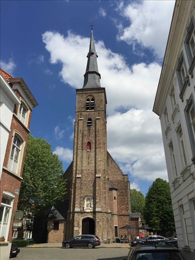 Brugge -- seven hundred year old church in a residential neighborhood