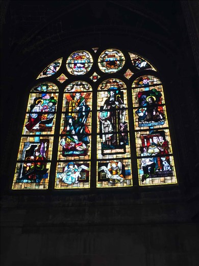 Paris -- St Eustache stained glass window.11
