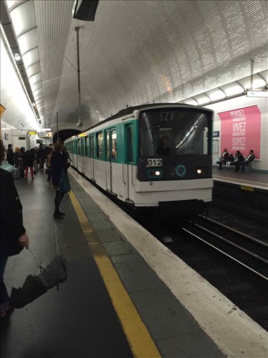 Paris -- Metro train entering the station.02