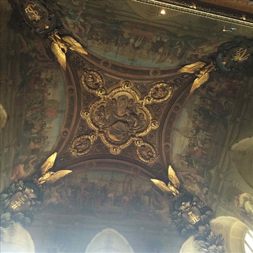 Paris -- Louvre -- ceiling of room built to honor Louis XIV.01