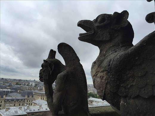 Paris -- Cathedrale Notre Dame -- gargoyles close-up.01
