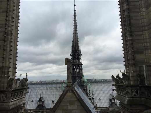 Paris -- Cathedrale Notre Dame -- view from midway -- at base of towers.02
