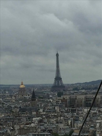 Paris -- Cathedrale Notre Dame -- view from bell towers -- Eiffel Tower in back