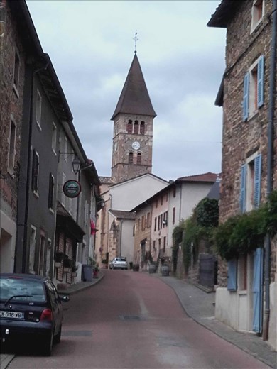 Beaujolais -- Clochemerle -- main street and church