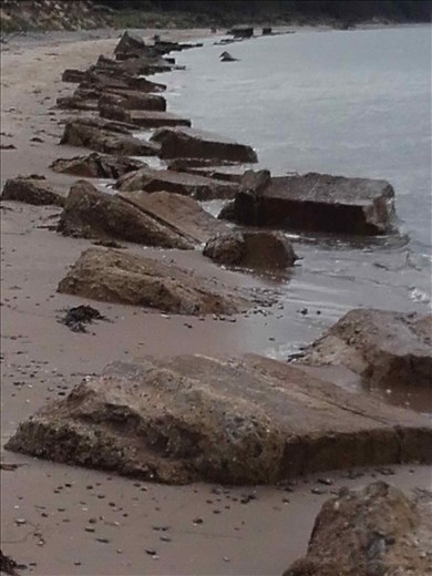 Northern Scotland -- Roseisle -- concrete blocks from WWII defences