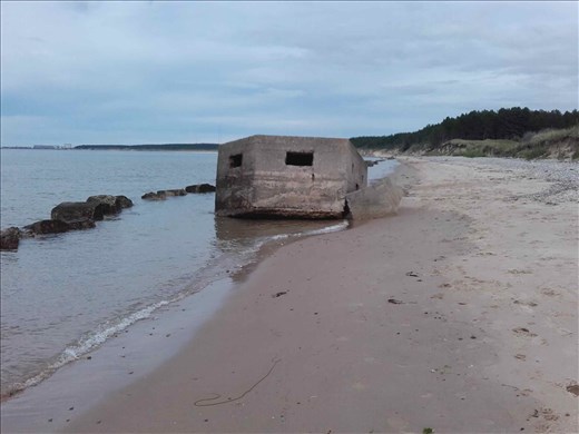 Northern Scotland -- Roseisle -- bunker on shore from WWII