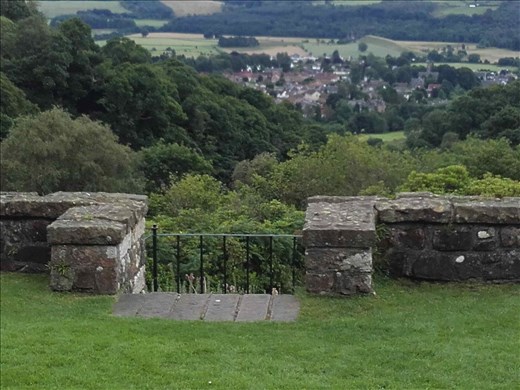 Scotland -- Dollar Castle -- view over valley from lower ramparts