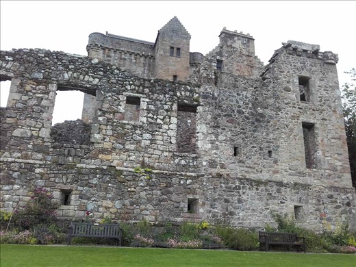 Scotland -- Dollar Castle -- accessible only by very steep path over ridgeline