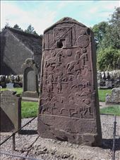 Scotland -- Aberlemno Stone -- standing in churchyard with headstones: by billh, Views[239]