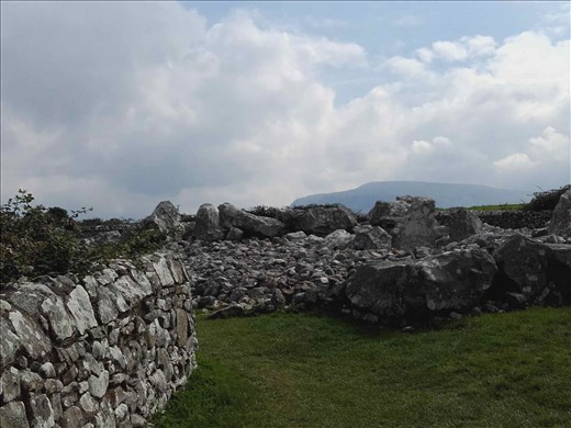 Northern Ireland -- Creevykeel Goort Cairn tomb.04