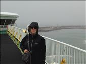 Ferry from Ireland to Wales/England -- Cindy outside on top deck: by billh, Views[374]