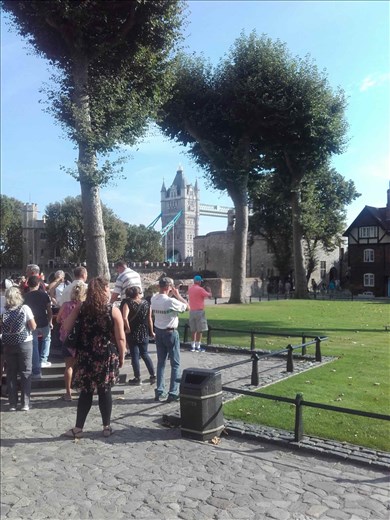 England -- London -- Tower of London -- Tower Bridge in background