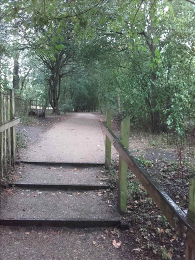 England -- Cottage Bridge -- walkway from village to parking