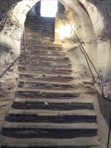 England -- Nottingham Castle  -- Mortimer's Hole (tunnel) steps