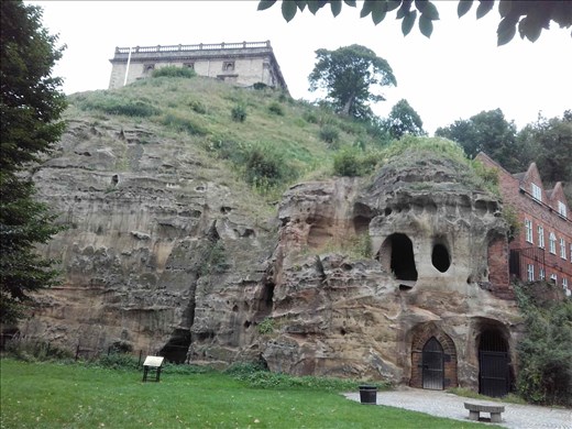 England -- Nottingham Castle  -- tunnel openings under castle.01