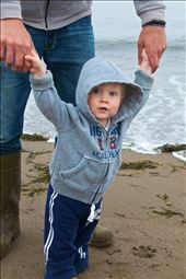 Lincoln, like most, learns at an early age to be comfortable around the ocean.: by billingsj, Views[382]