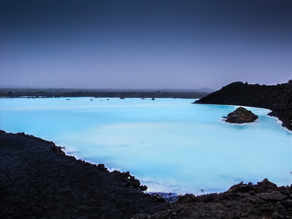The Blue Lagoon gave off an almost neon glow as dusk approached