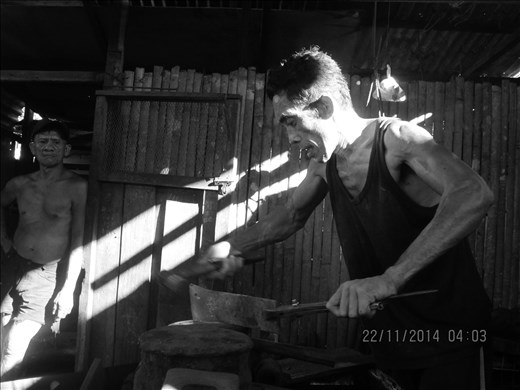 Working although out the day expose in heat of charcoal and metal it must be really hard to withstand in the whole day but Rodolfo and his worker still manage working in the whole day.