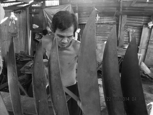 Being a traditional blacksmith that are working manually in making a machete, Rodolfo and his worker can only finish 6 to 8 machete in a whole day. 