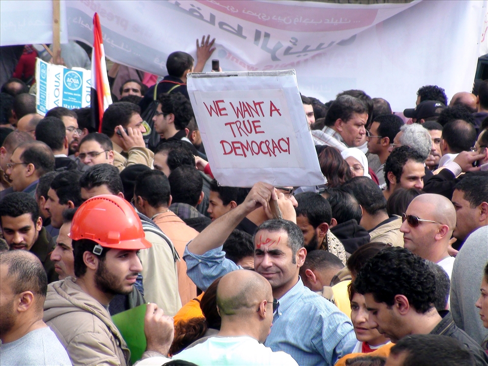 Thousands of signs across weeks of protest in the capital appeal for a new Egyptian government.